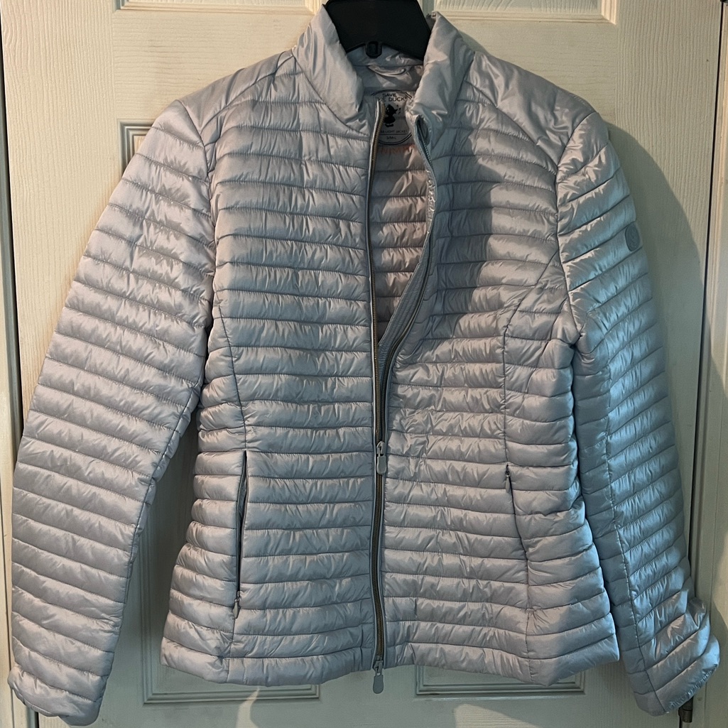 Save The Duck Women's Light Silver Quilted Packable Puffer Jacket